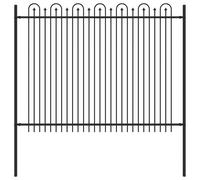 vidaXL Lace Arch Fence Black 200 x 200 cm Powder Coated Steel Modern Rectangular Table Durable Rust and Corrosion Resistant Weatherproof Ideal for Indoor and Outdoor Safe
