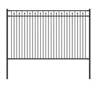 Spike Fence BAARLO 200 x 166 cm Powder-Coated Steel Black | Interlocking Panels, , Low Maintenance, Adjustable Angle for Garden
