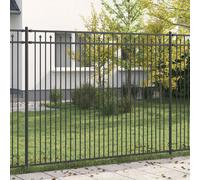 Spike Fence Baarlo Black 200 x 200 cm Powder-Coated Steel