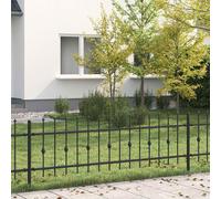 Spike Fence Black 200 x 110 cm Powder-Coated Steel Garden Security Panel Outdoor