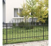 Spike Fence Asten Black 200 x 130 cm Powder-Coated Steel