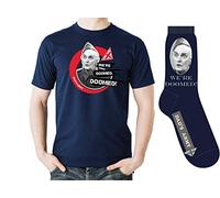 Spike Leisurewear Officially Licensed Dad's Army T-Shirt and Socks Set with Classic 'We're Doomed' Design. Available in Sizes S-XXL (Large) Navy