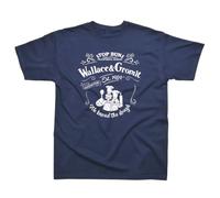 Spike Leisurewear Wallace & Gromit 'Top Bun' T-Shirt (UK, Alpha, XL, Regular, Regular, Navy Blue)