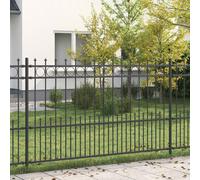 Spike Ring Fence Black 200x166cm Powder-Coated Steel Modern Garden Barrier Panel