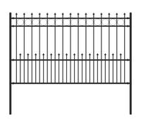 Spike Ring Fence Black 200x166cm Powder-Coated Steel Modern Garden Barrier Panel