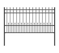 Spike Ring Fence Horst Black Powder-Coated Steel Outdoor Barrier Panel vidaXL