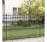 Spike Ring Fence in Steel, for Garden and Patio, Black, 200 x 166 cm