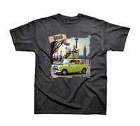 Short-Sleeve Unisex T-Shirt Printed with Classic Mr Bean & his Mini Design on The Front. Available in Sizes S - XXL (Large) Grey