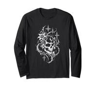 Spiked Filigree Dark Goth Skull Long Sleeve T-Shirt