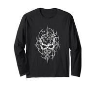 Spiked Filigree Dark Goth Skull Long Sleeve T-Shirt