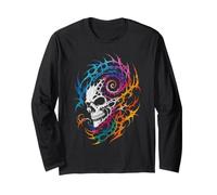 Spiked Filigree Dark Goth Skull Long Sleeve T-Shirt