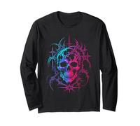 Spiked Filigree Dark Goth Skull Long Sleeve T-Shirt