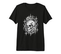 Spiked Filigree Dark Goth Skull Premium T-Shirt