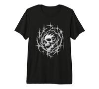 Spiked Filigree Dark Goth Skull Premium T-Shirt