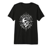 Spiked Filigree Dark Goth Skull Premium T-Shirt