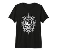 Spiked Filigree Dark Goth Skull Premium T-Shirt