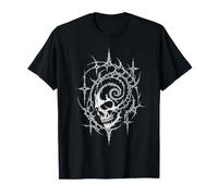 Spiked Filigree Dark Goth Skull T-Shirt