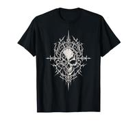 Spiked Filigree Dark Goth Skull T-Shirt