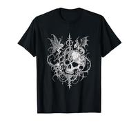 Spiked Filigree Dark Goth Skull T-Shirt