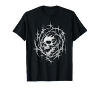 Spiked Filigree Dark Goth Skull T-Shirt