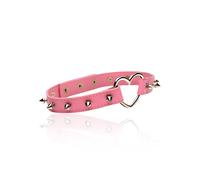 Spiked Heart Choker - Pink