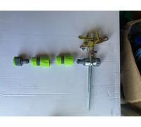 Spiked Impulse Sprinkler + Hose Fittings 1/2" Male Thread 300mm Silverline 86855
