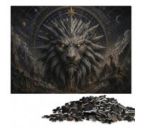 Spiked Lion Head - Royal Gothic Beast Poster Jigsaw Puzzle, 500 Pieces | A focused indoor hobby - a simple way to organise the image at home.