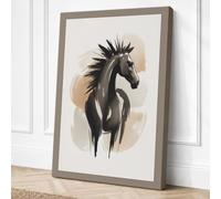 Spiked Mane Minimalist Canvas Wall Art Print 24x16 Inch