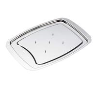 Spiked Meat Dish, Stainless Steel Carving Tray Spiked Meat Dish with Caps Polished Non-Slip Serving Tray Turkey Pan for Slicing, Cutting, Chopping