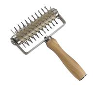 Spiked Pizza Dough Docker Roller - Wooden Handle Docking Tool | Dough Hole Puncher for Pizza, Cookie, Pie, Pastry, and Bread, Prevents Doughs Blistering During Baking Durable Kitchen Baking Accessory