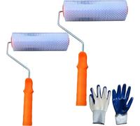 Spiked Roller Brush 2-Pack, 9in/230mm Long Roller Cement Hand Tool Decorative Floor Latex Paint defoaming Mortar Composite Roller with 14mm Spikes, de-Bubble Surface Smoothing
