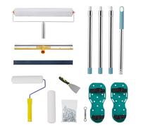 Spiked Roller Self Levelling Tools, Self Levelling Cement Tool Kit with 490mm Spiked Roller, 560mm Filling Knife, Extension Pole 160cm, Spiked Shoes, Markless Sawtooth Self-Leveling Rake