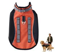 Spiked Small Dog Harness, Reflective Dog Harness with Removable Spikes, Lightweight & Breathable Pet Vest with D-Ring, Anti-Bite & Predator Protective Dogs Vest for Hiking Training (Orange, M)