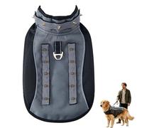 Spiked Small Dog Harness, Reflective Dog Harness with Removable Spikes, Lightweight & Breathable Pet Vest with D-Ring, Anti-Bite & Predator Protective Dogs Vest for Hiking Training (Grey, M)