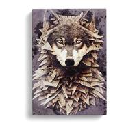 Spiked Wolf Canvas Wall Art Print 30x20 Inch