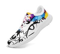 Spikeless Golf Shoes Men Women Breathable Abstract Art Non-Slip Sports Walking Shoes with Ventilation Golf Sneakers, Blue / black / white, 37.5/38 EU