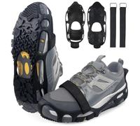 Spikeless Ice Cleats,Black Winter Ice Grips Perfect for Transitioning Between Outdoor&Indoor Surface Anti Slip Spikeless Ice Crampons for Snow and Ice Strap Large/XLarge