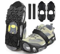 Spikeless Ice Cleats, Indoor Outdoor Snow Traction Cleats Crampons Anti Slip Roofing Shoes Slip on Ice Shoes Grippers Rubber Tread Overshoes for Slick Wet Slippery Surfaces S-M