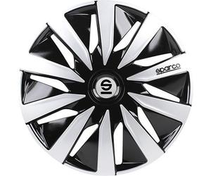 spikes Set 4 Hubcaps 15" Inches Wheel Covers Car Lazio SPC1591BKSV Black Arg