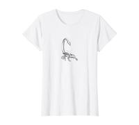 Spikey Sci-Fi Scorpion Drawing Value Graphic T-Shirt, Women, White, S