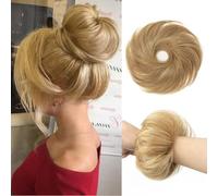 SPIKFN Real Hair Bun Set, 100% Human Hair, Natural Doughnut Hairpiece, Updo Hairstyle, Messy Hair Accessories for Women (#27 Honey Blonde)