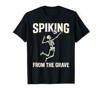 Spiking from The Grave Skeleton Volleyball Halloween T-Shirt