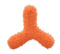 Spiky Bone Squeak Dog Toy Latex Puppy Toy Funny Cat Interactive Play Toys Training Teeth Cleaning Playing And Chewing No Dangerous Fluff To Chew Or Swallow Easy-Clean Red/Green/Orange Options