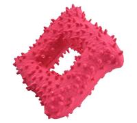 Spiky Bone Squeak Dog Toy Latex Puppy Toy Funny Cat Interactive Play Toys Training Teeth Cleaning Playing And Chewing No Dangerous Fluff To Chew Or Swallow Easy-Clean Red/Green/Orange Options