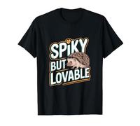 Spiky But Lovely - Hedgehog Animal Value Graphic T-Shirt, Men, Black, M