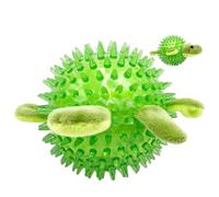 Spiky Dog Ball - Floating Dog Toy, Squeaky Chew Ball | Frog and Hedgehog Spiky Ball, Durables Natural Rubber Chew Toy, Interactive Dog Ball for Teeth Cleaning, Stuffed Dog Toy for Aggressive Chewers