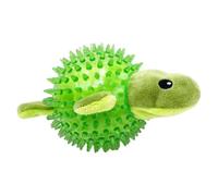 Spiky Dog Ball, Squeaky Chew Toy, Natural Rubber, Floating Pet Ball, Frog | Textured Teeth Cleaning, Durable for Aggressive Chewers, Floating Design, Indoor & Outdoor Fetch, Hedgehog Style Fun Toy