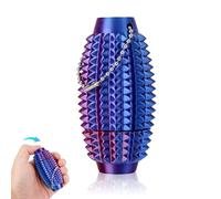 Spiky Grippie Fidget Keychain, Pain Stim Sensory Toy for Adults Kids Teens Hard Spiky Pocket Spinner Keychain Ring Gifts for Focus & ADHD (Red Blue)
