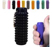 Spiky Grippie Stim Keychain, Anxiety Relief Pain Stim Bumpy Fidget Keychain, Stress, ADHD, Venting Key Pendant, Pocket Mini Fidget Toy, Little Ouchies Fidget, Novelty Gifts for Friends (Black)