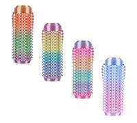 Spiky Grippie Stim Keychain Set,Anxiety Relief Pain Stim Bumpy Fidget Keychain,Stress,ADHD,Pocket Mini Fidget Toy,Little Ouchies Fidget,Novelty Gifts for Friends Colleagues Classmates (Set E-4pcs)